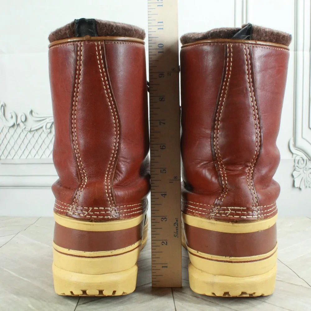 *Sorel Kaufman Brown Leather Wool Insulated Winter Duck Boots 13 Inch - Picture 6 of 9